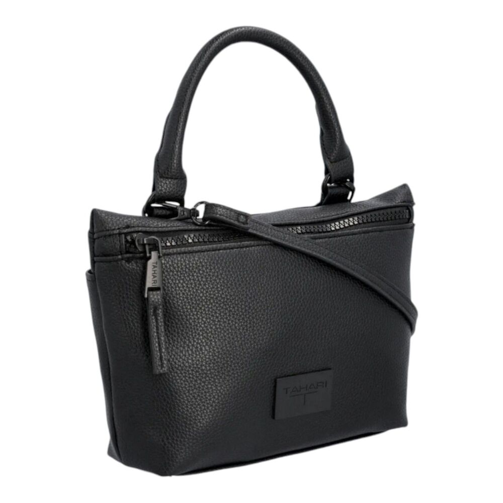 Tahari Crossbody Bag Purse Black With Strap and Top Handle 9" x 6"